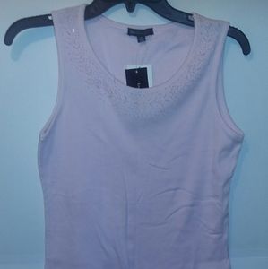 NWT Pink Beaded Tank Top size Large